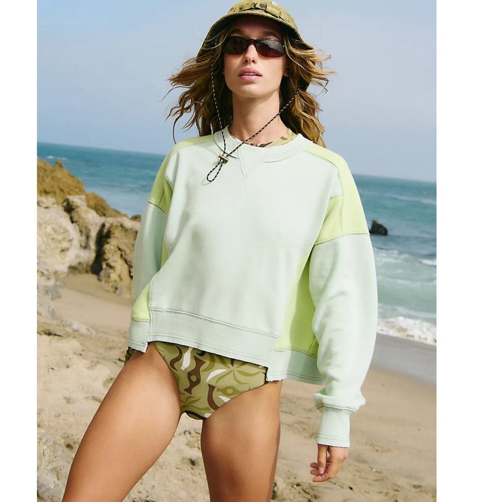 Free People Intercept Colorblock Sweatshirt Size Small